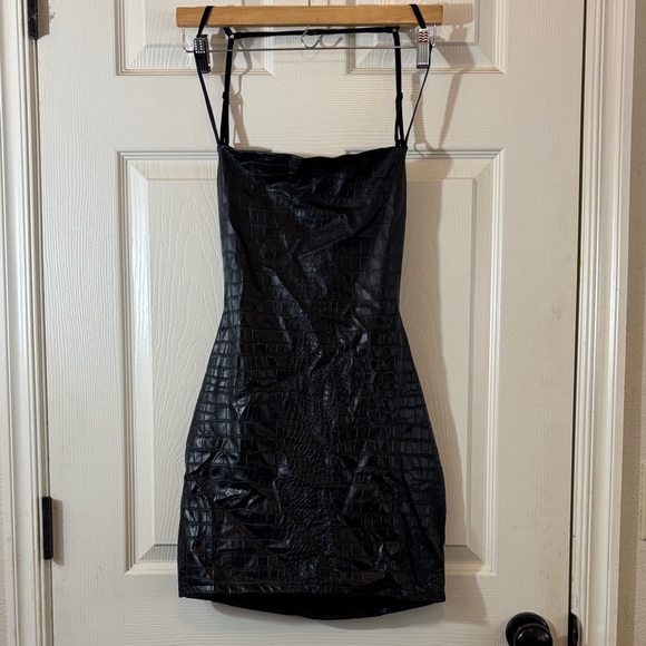 Fashion Nova Dresses & Skirts - Fashion Nova Black Croc-Pattern Mini Dress